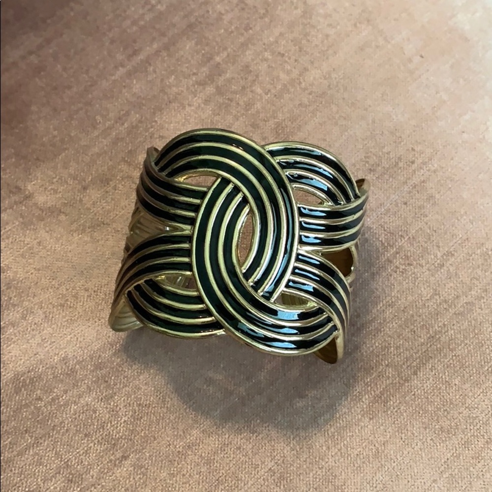 Black and Gold Cuff Bracelet